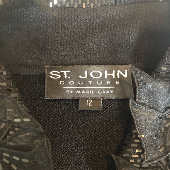 St John Couture Black Sparkling Evening Jacket - Picture 7 of 8